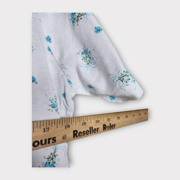 Country Store Floral Nightgown Grannycore White Blue Women’s Medium - Picture 4 of 7